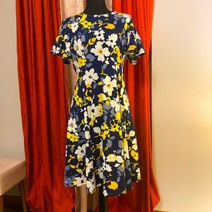 Blue & Yellow Floral Dress by London Times, Size 12